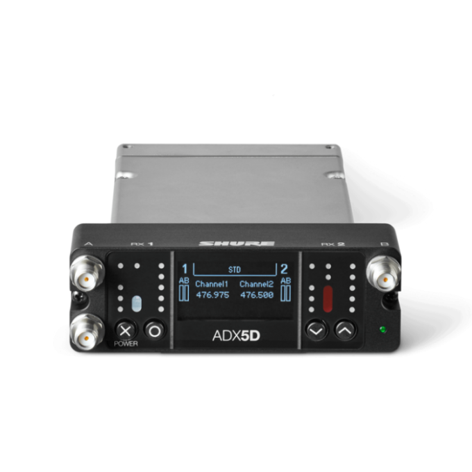 Цифровой двухканальный портативный беспроводной приёмник Axient™ SHURE ADX5D=-A