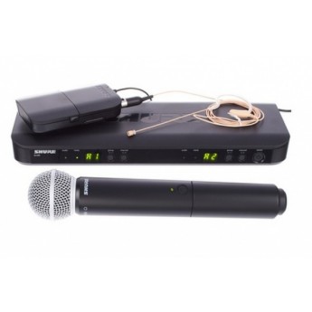 Двухканальная радиосистема с поясным передатчиком BLX1 и ручным передатчиком SM58 SHURE BLX1288E/SM58-M17 Двухканальная радиосистема с поясным передатчиком BLX1 и ручным передатчиком SM58 SHURE BLX1288E/SM58-M17