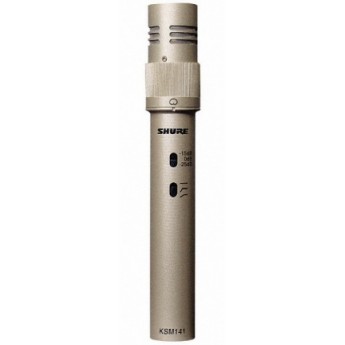 Студийный конденсаторный инструментальный микрофон с кейсом, противоударным креплением и ветрозащитой SHURE KSM141/SL Студийный конденсаторный инструментальный микрофон с кейсом, противоударным креплением и ветрозащитой SHURE KSM141/SL