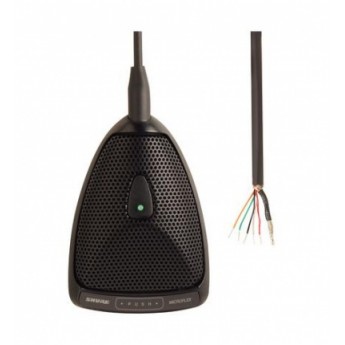 Плоский настольный микрофон со светодиодным индикатором, суперкардиоидная ДН, кабель без разъема, черный цвет SHURE MX392/S Плоский настольный микрофон со светодиодным индикатором, суперкардиоидная ДН, кабель без разъема, черный цвет SHURE MX392/S