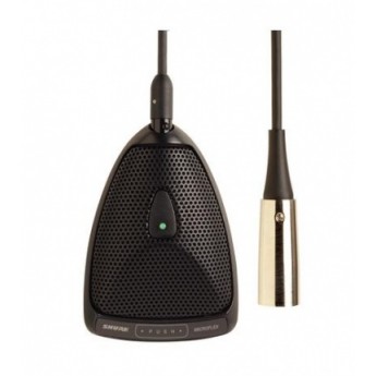 Плоский настольный микрофон со светодиодным индикатором, кардиоидная ДН, кабель с XLR, черный цвет SHURE MX393/C Плоский настольный микрофон со светодиодным индикатором, кардиоидная ДН, кабель с XLR, черный цвет SHURE MX393/C