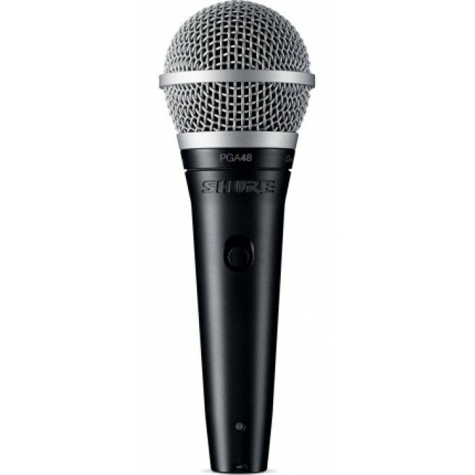 Кардиоидный вокальный микрофон c выключателем, с кабелем XLR -1/4 SHURE PGA48-QTR-E