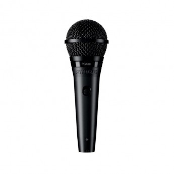 Кардиоидный вокальный микрофон c выключателем, с кабелем XLR -XLR и адаптером на стойку SHURE PGA58BTS