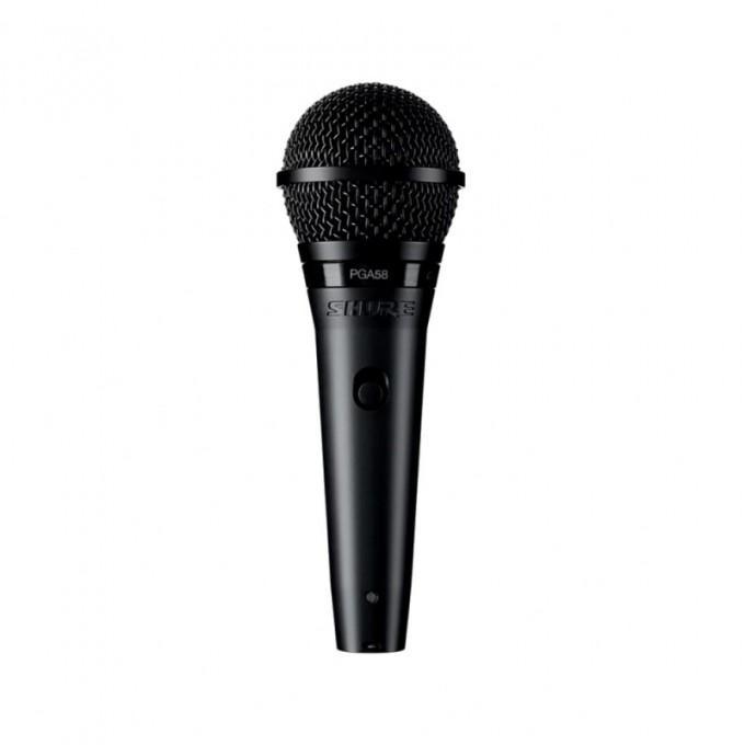 Кардиоидный вокальный микрофон c выключателем, с кабелем XLR -XLR и адаптером на стойку SHURE PGA58BTS