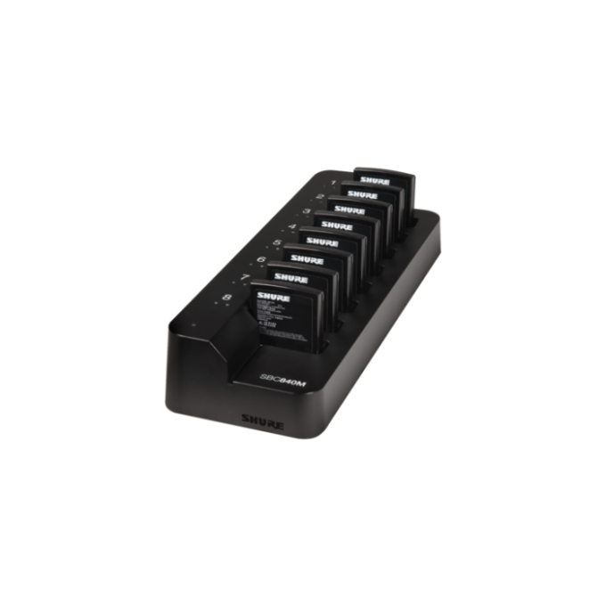 8-секционная сетевая зарядная станция для аккумуляторов SB910M, с блоком питания PS60 SHURE SBC840M-E