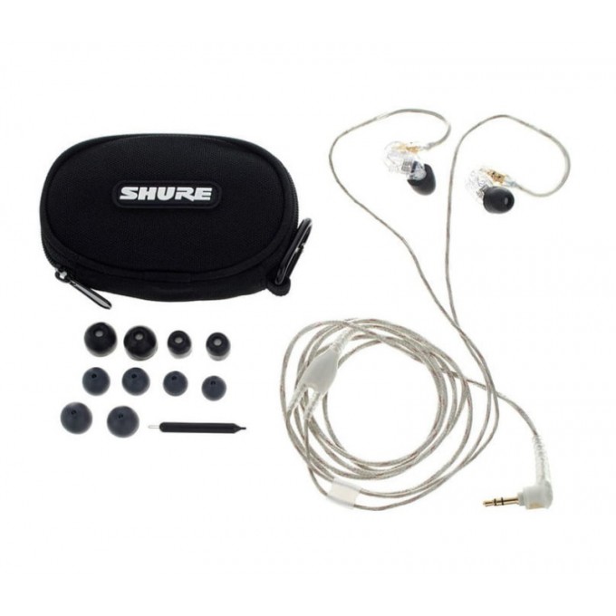Внутриканальные наушники, прозрачные, с проводным аксессуаром RMCE-UNI SHURE SE215-CL+UNI-EFS