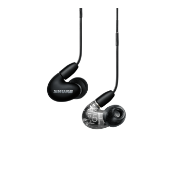 Внутриканальные наушники AONIC 5 с тремя арматурными драйверами, съёмный кабель с микрофоном и пультом управления, цвет чёрный, разъём 3.5 мм SHURE SE53BABK+UNI-EFS