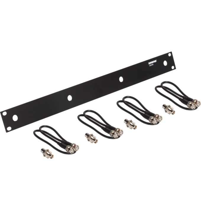 Комплект крепежа для крепления 4х антенн в 1U рэк пластине. В комплекте кабели, переходники и 1U пластина SHURE UA440